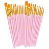 10-Piece Children's Paint Brush Set: Blue Handle Nylon Brushes for Acrylic, Watercolor, and Oil Painting