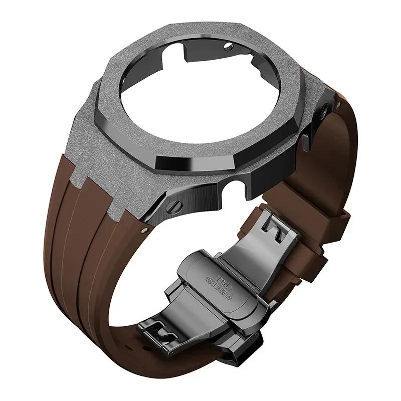 Zestaw modyfikacyjny Gen4 do Casioak GM2100 Metalowa obudowa ze stali nierdzewnej Gumowy pasek Zestaw do modyfikacji Akcesoria Casioak GM-2100 ze śrubami