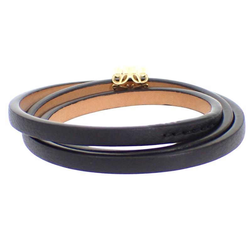 Loewe J242TWLX03 S pulseira preto Pele de bezerro/Latão Mulher