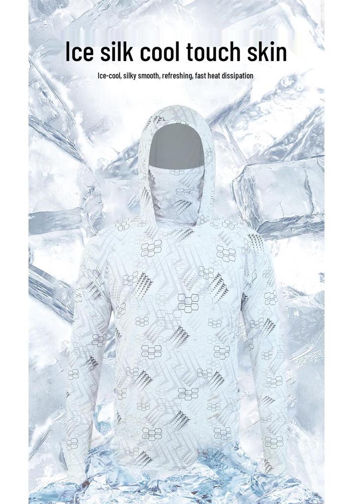 Camouflage Ice Silk UV Protection Fishing Clothes - Breathable, Sun-Proof Summer Wear