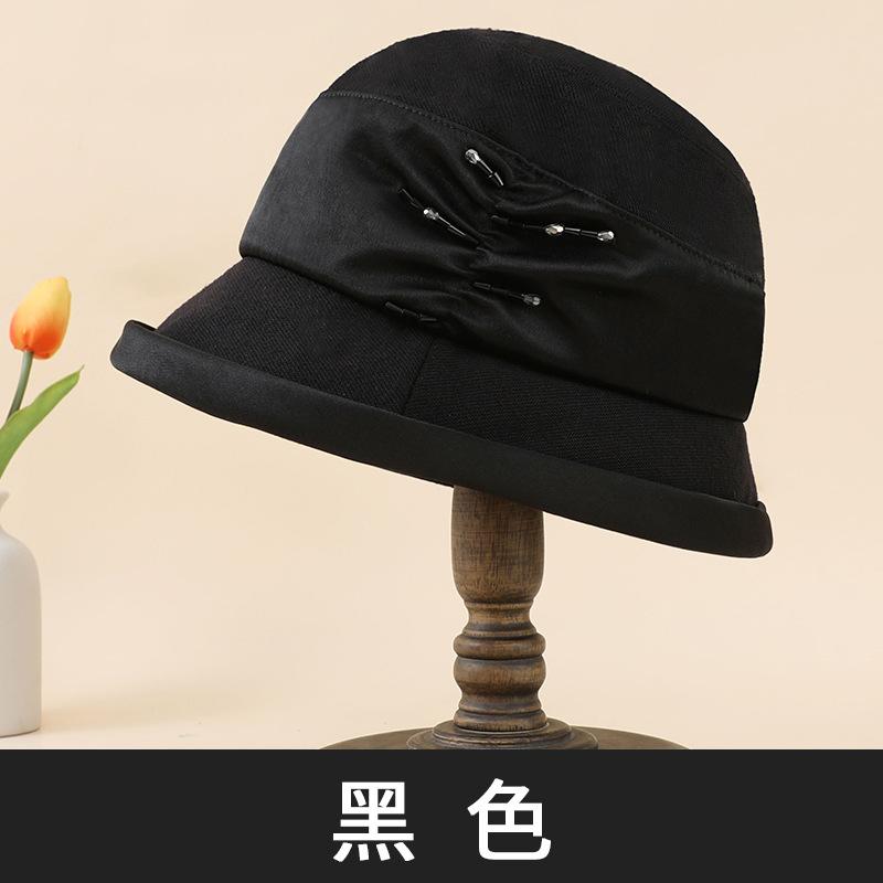 Middle-aged and elderly fisherman's hat Children keep warm in autumn and winter Elegant temperament Mom basin hat Versatile face top hat