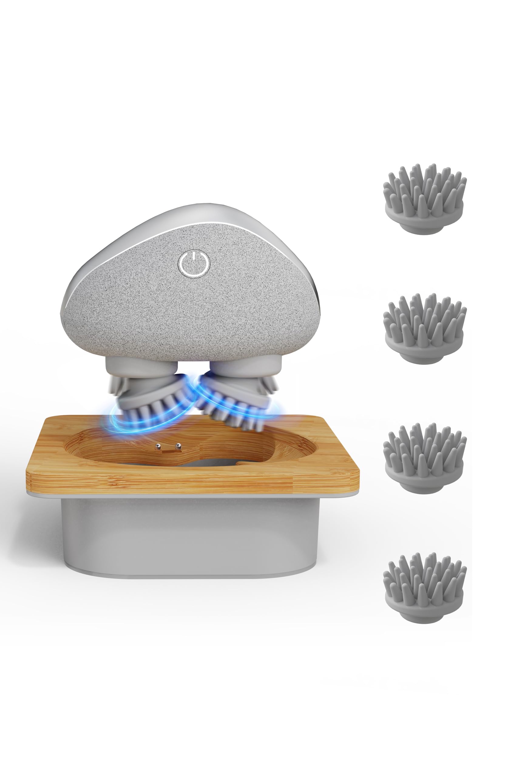 

Електрична щітка для шкіри голови з 3D бамбуковою зарядкою IPX7 Scalp Mini Чудовий подарунок на або Дні народження [breo] Рух, Стійка, Водонепроникна, Для вологого/сухого використання, Легка,