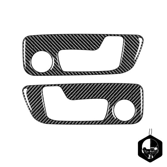 2Pcs Seat Adjustment Panel Cover Wear-resistant Waterproof Carbon Fiber Black Frame Cover Trim for BMW G01 G02 X3 X4
