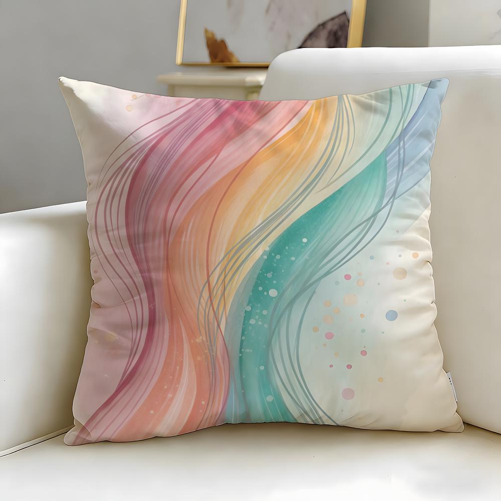 Checkered pattern Cushion Cover Soft EasyWash Pillow Case Versatile for Couch Bed Travel and Office