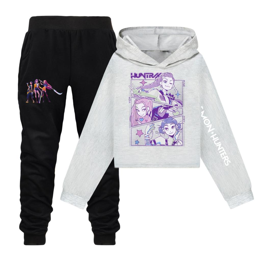 Children's Hooded Top And Pants Two-piece Tracksuit Set Long-sleeved Printed Clothing Set