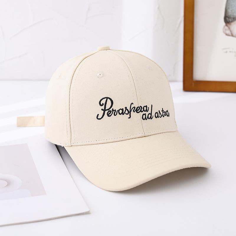 

Zhao Lusi s embroidered letter baseball cap with adjustable Korean style spring and autumn versatile hardtop duckbill cap Adjustable бежевий