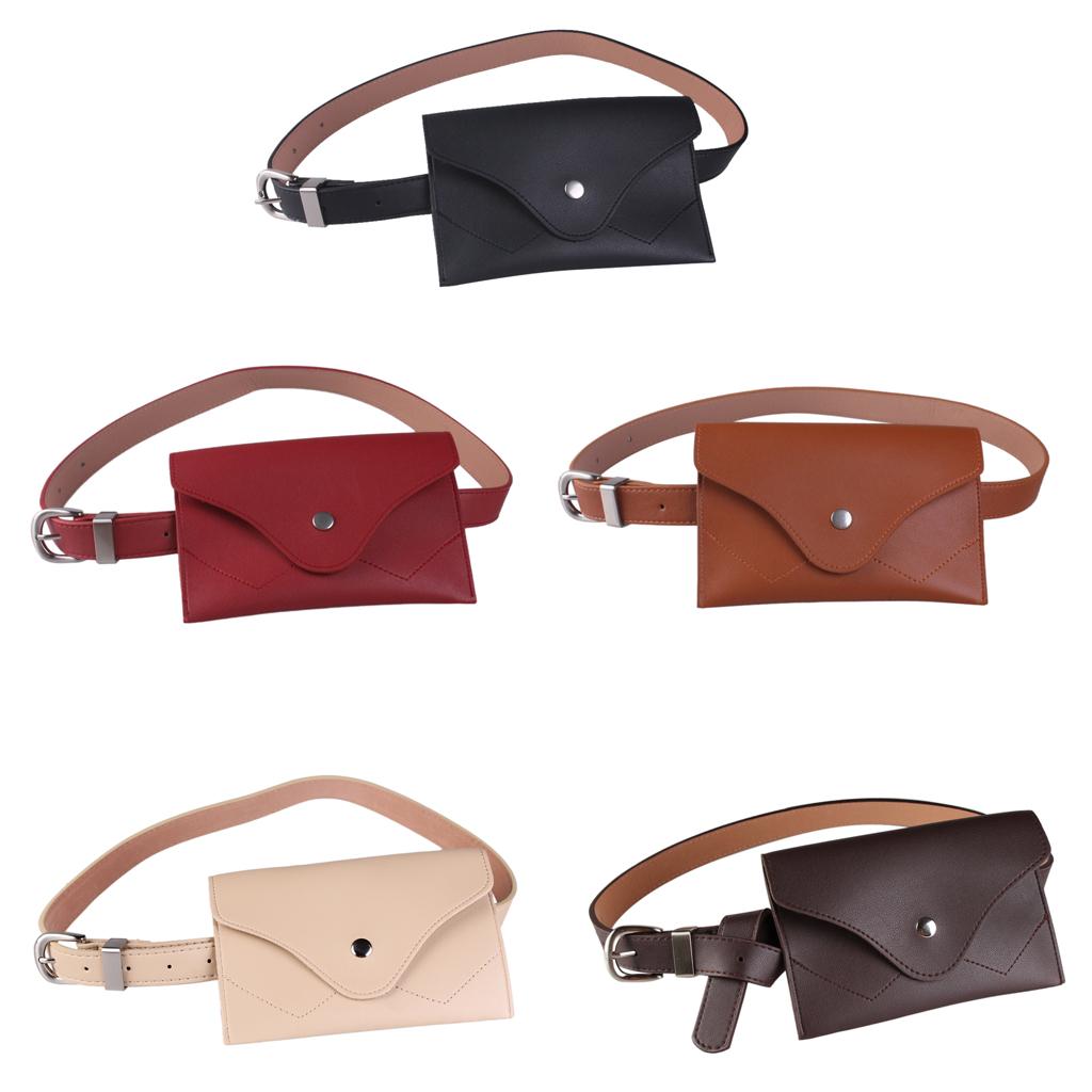 Shoulder Bag Waist Band Mini PU Leather Women Clothing Accessory - Black, as described