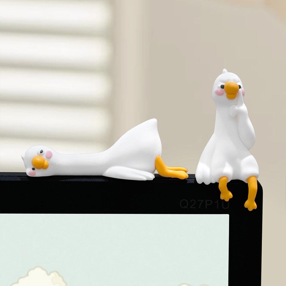 Harz Cartoon Tier Dekor für Schreibtisch Auto Armaturenbrett TV Monitor Geschenkidee Niedliche 3D Entenfigur Mini Harz Enten Ornament Verspielt