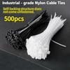 100-500pcs Plastic Nylon Cable Ties Self-locking Cord Ties Straps Adjustable Cables Fastening Loop Home Office Wire Zip Ties
