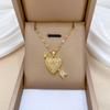Love Arrow Through The Heart Light Luxury Temperament Gorgeous Full Diamond Necklace Female Versatile Collarbone Chain Titanium Steel Chain