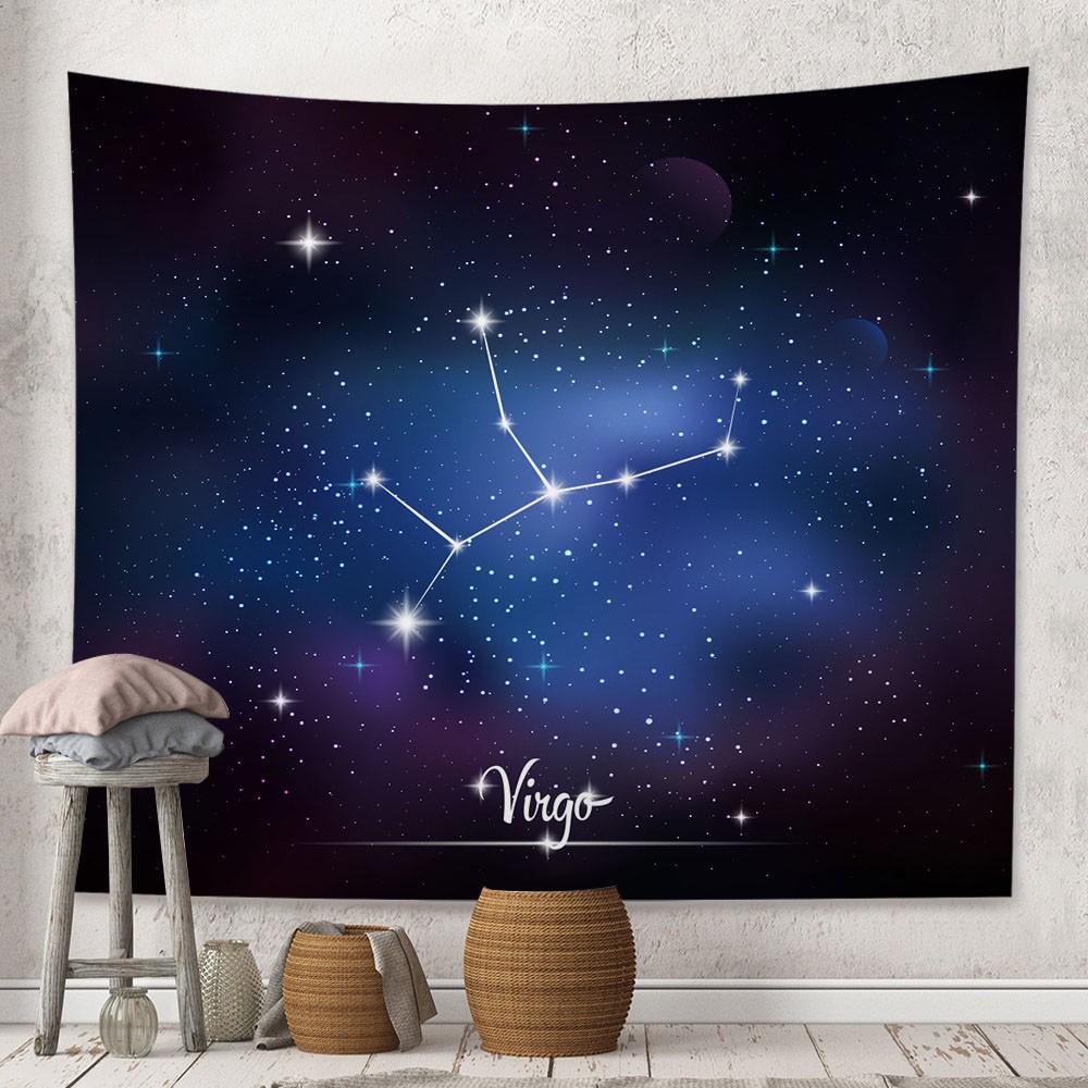 Beautiful Constellations Starry Sky Tapestry Background Cloth Bedroom Home Decoration Star Divination Theme Wall Tapestry