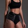 Leathet Chain Belt For Women Punk Chain Leather Belt Dresses Party Accessories Harness Belt With Chains
