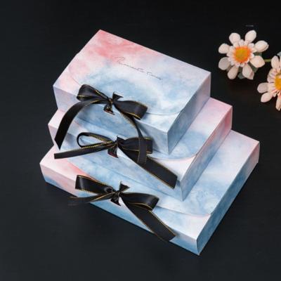 10pcs Color Pattern Printing Folding Ribbon Gift Box Scarf Underwear Socks Packaging Boxes Cake Party Birthday Packa Bag Easy To Install Paper Box