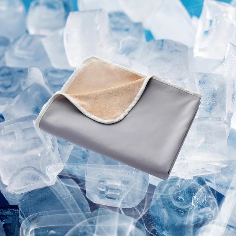 

Summer Cooling Blanket Flannel Ice Fiber Thin High Quality Cool Not Ice Throw Blanket for Bed Napp Rest 152x127CM
