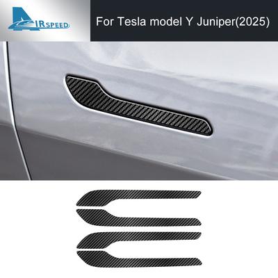 For Tesla Model Y 2025 Exterior Door Handle Carbon Fiber Pattern TPU Film Interior Decoration Car Modification Accessories