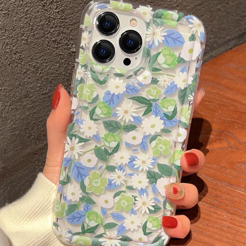 Ins Fresh Color Flowers for iPhone14/13Pro Phone Case Apple 16/15Promax Women 12