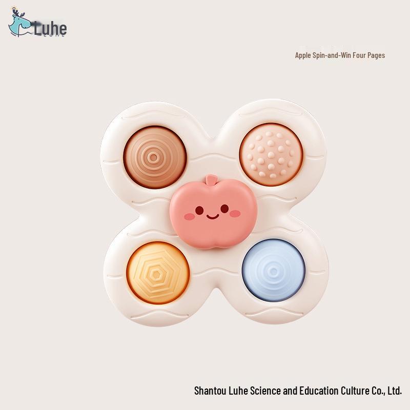 Rocket Spin Top Baby Soothing Toy with 3D Cartoon Design for Dining and Bath