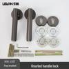 American Style Solid Gold Bedroom Door Lock with Knurled Handle