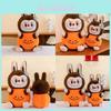 Cute Orange Labubu Plush Doll Perfect For Halloween Celebration And Decorative Displays