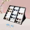 18-Slot Sunglasses Storage Display Box - Eyeglass Storage Case with Stand, Fabric Lining, Snap Closure -for Glasses and Jewelry