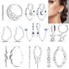 Luxury 925 Sterling Silver Earrings For Women Heart Shape Big Circl Hoop Women Earrings Gifts Jewelry