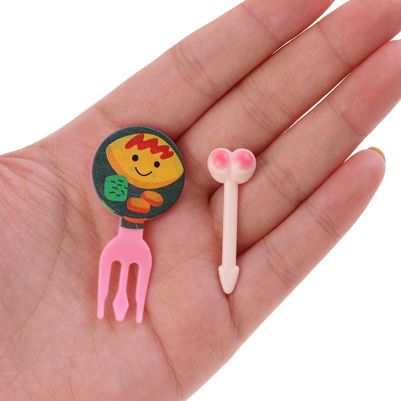 8/10/24Pcs Mini Fruit Forks For Children Toothpick Lunch Party Pick Dessert Fork Snack Decoration Bento Decorating