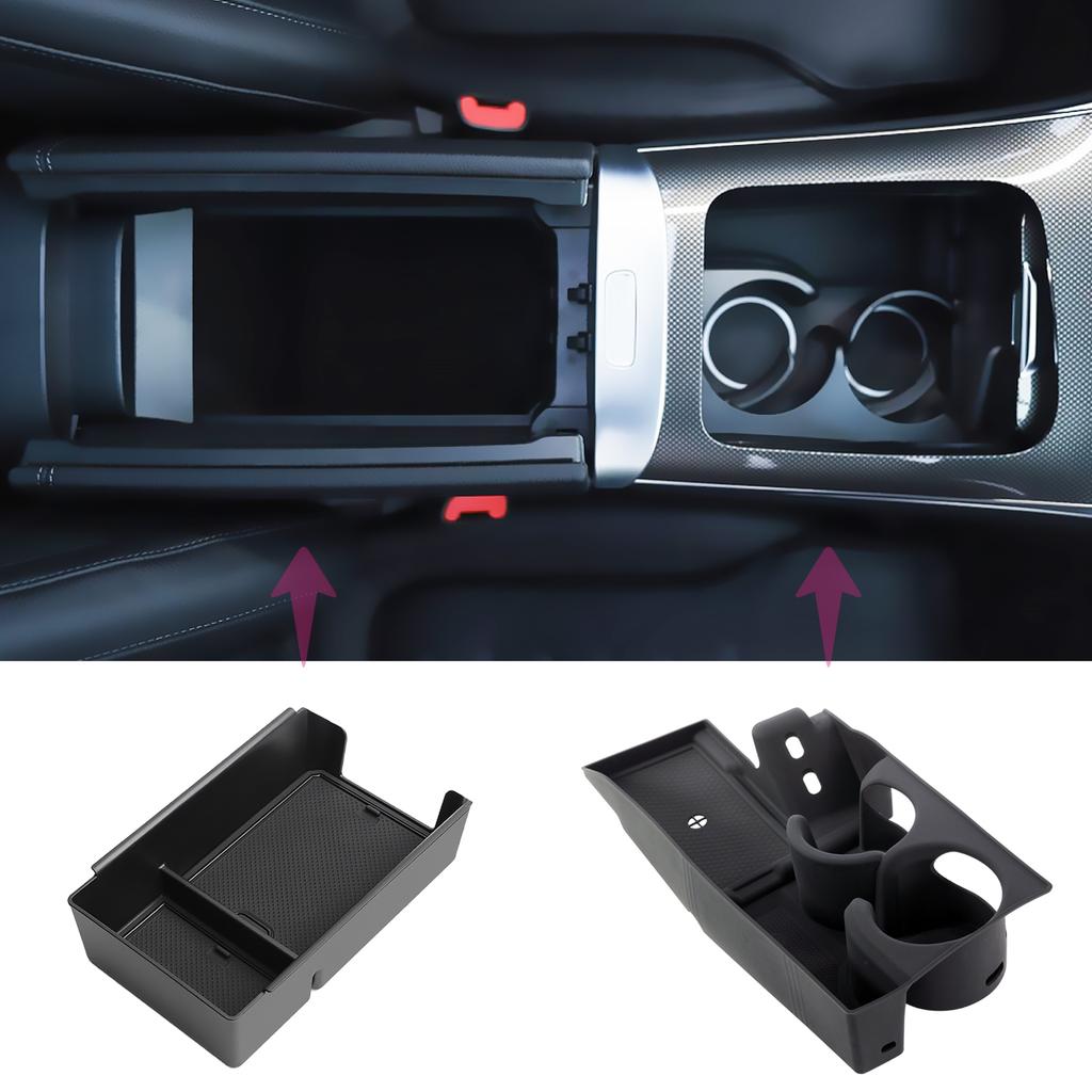 For Mercedes-Benz GLC 2023 2024 2025 X254 Armrest Storage Box Silicone Center Console Tray Cup Holder Modification Accessories