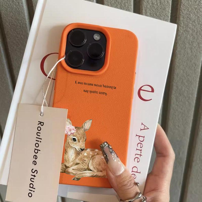 Creative English Letter Cherry Deer Pattern TPU Phone Case For iPhone 17 Pro Max Air 16 Plus 15 14 13 12 11 XS XR X 16E 17 Cover