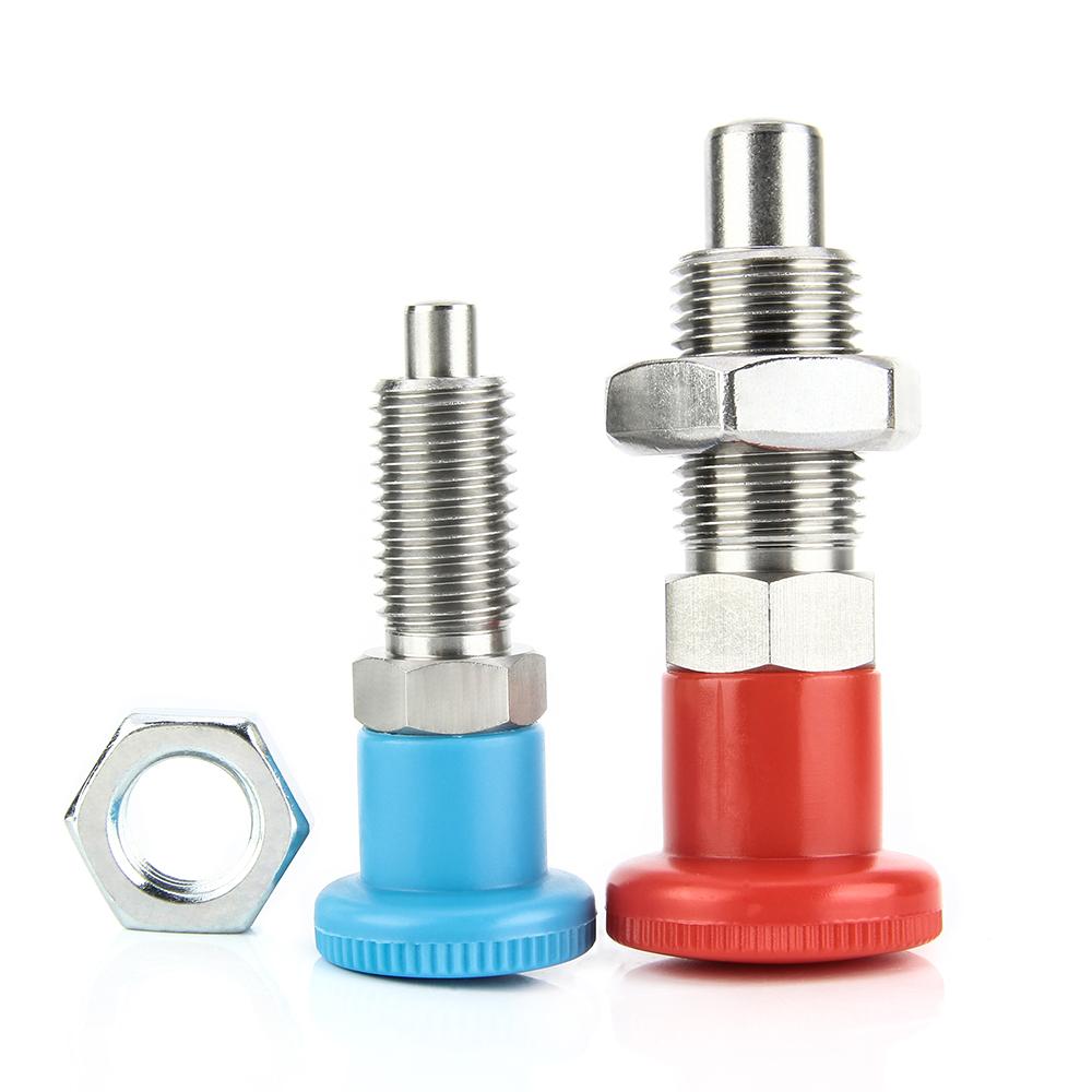 M8 M10 M12 M16 M20 M24 Fine Thread Black Self Locking Index Bolts Plastic Knob Stainless Steel Indexing Plunger With Nut