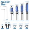 4Pcs 1/4"Shank Flush Trim Router Bit Hard Alloy Versatile Wear Resistant Straight Cut Router Bit for Wood Veneer Laminated Board