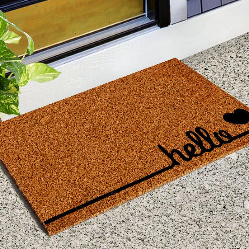 Imitation Coconut Palm Entry Silk Ring Doormat Entrance Entrance Door Foot Pad Non-Slip Floor Mat Pvc Household Carpet Mat