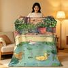 Art J-Julia P-Peng Animal Illustrations Throw High-Density Short Plush Blanket Soft Skin-Friendly For Sofa Nap Air Con Room