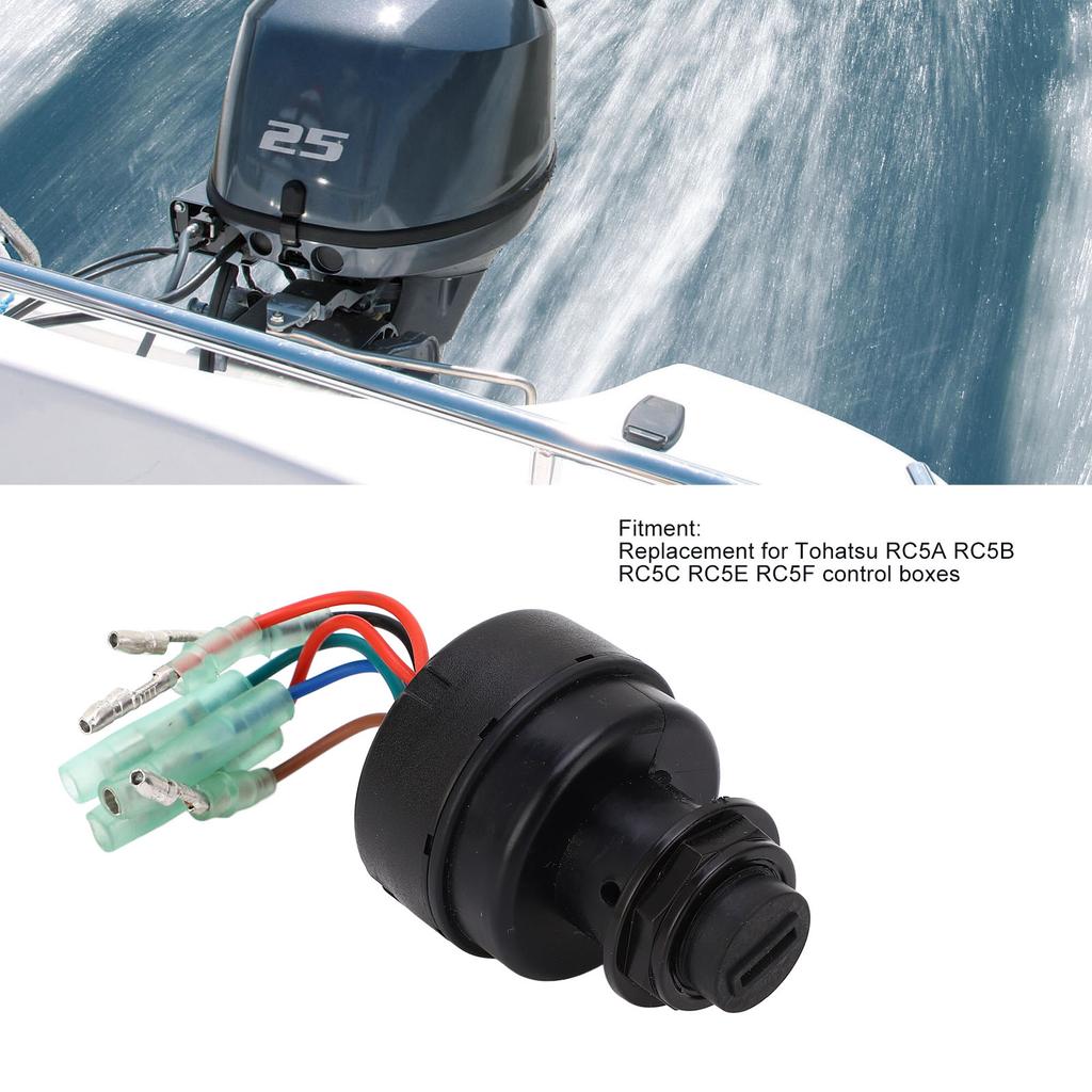 Boat Ignition Key Switch Set 353‑76020‑3 Remote Control Box Ignition Switch Replacement for Tohatsu RC5A RC5B RC5C RC5E RC5F