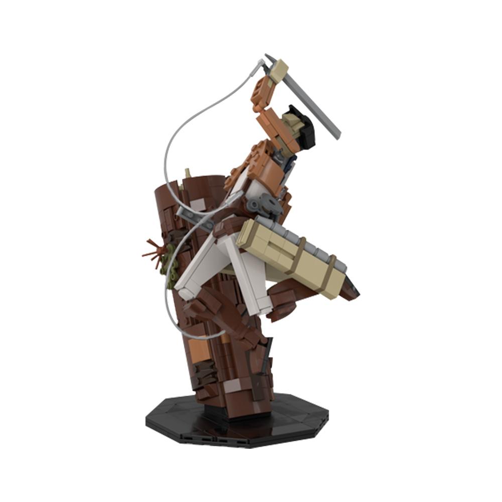 MOC Attack on Titan Movie Levi Ackerman Figure Model Building Blocks Soldier Fighting Action Figure Assembling Bricks Toy Gift