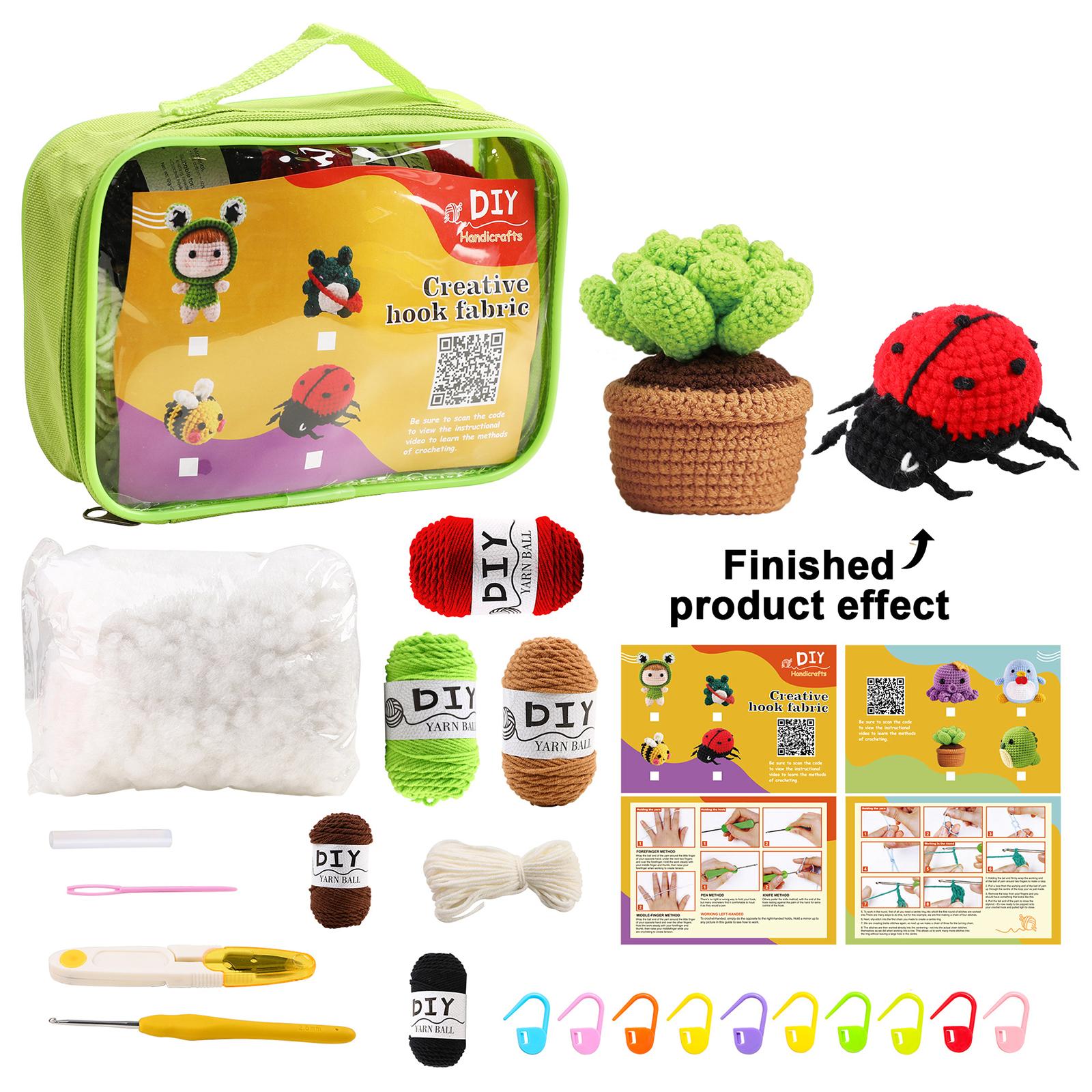 Beginner Crochet Kit - Cute Animal ,Crochet Kits for Kids and Adults, Crochet Kit for Beginnersundle Includes Yarn
