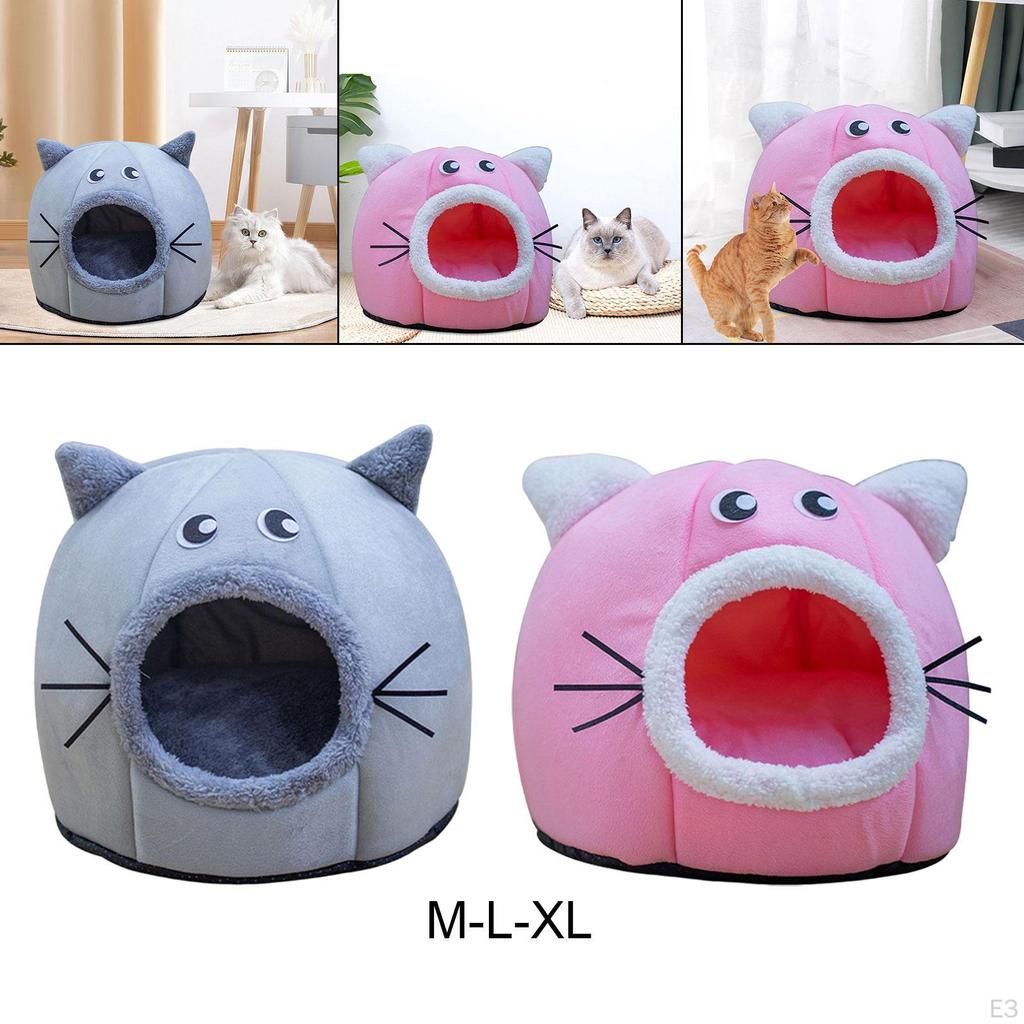 Self Warming 2 In 1 Foldable Cave House Animal Shape Nest Pet Sleeping Bed for Cats and Small Dogs