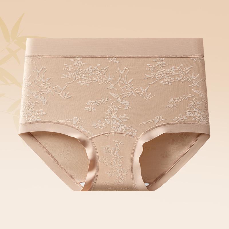Big Size Ladies Spring and Summer New Style Relief Pure Cotton with Long Crotch High Waist No Mark Briefs