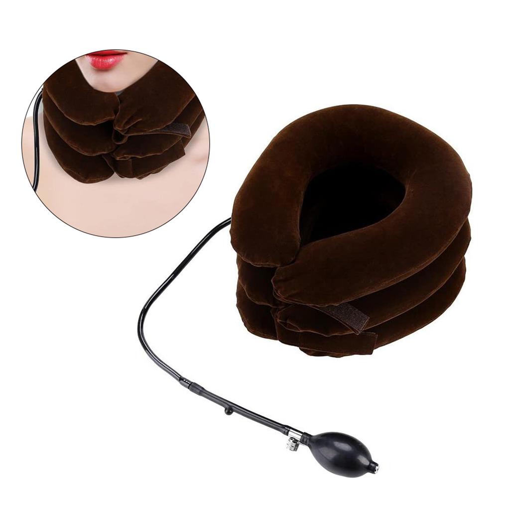 Air Inflatable Pillow Cervical Neck Traction Device For Easing Muscle Pain