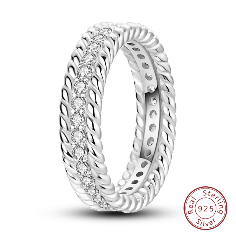 Popular Glow In The Dark Rings For Women 925 Silver Star Moon Sun Rings Sparkling Cubic Zircon Exquisite Jewelry Gifts