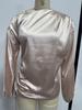 Asymmetrical Satin Blouse with Slanted Collar - Women's Spring/Autumn Collection