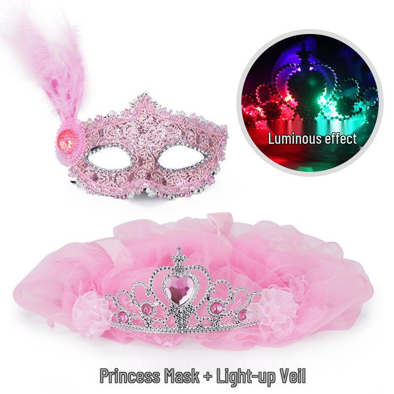 Маскарадная маска принцессы для девочек - Хэллоуинская вуаль и игрушка для вечеринки