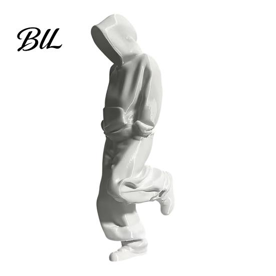Artistic Desktop Ornament Thinker Figurine, 3D Printed Sweatsuit Man Statue for Home Environmentally Friendly Decor Office Desk Bookshelf Decor,