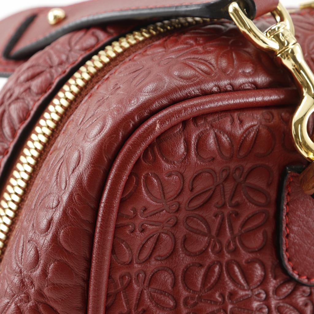 LOEWE Amazona 75 Handbag Repeat anagram 2WAYShoulder Red Calfskin Women Used