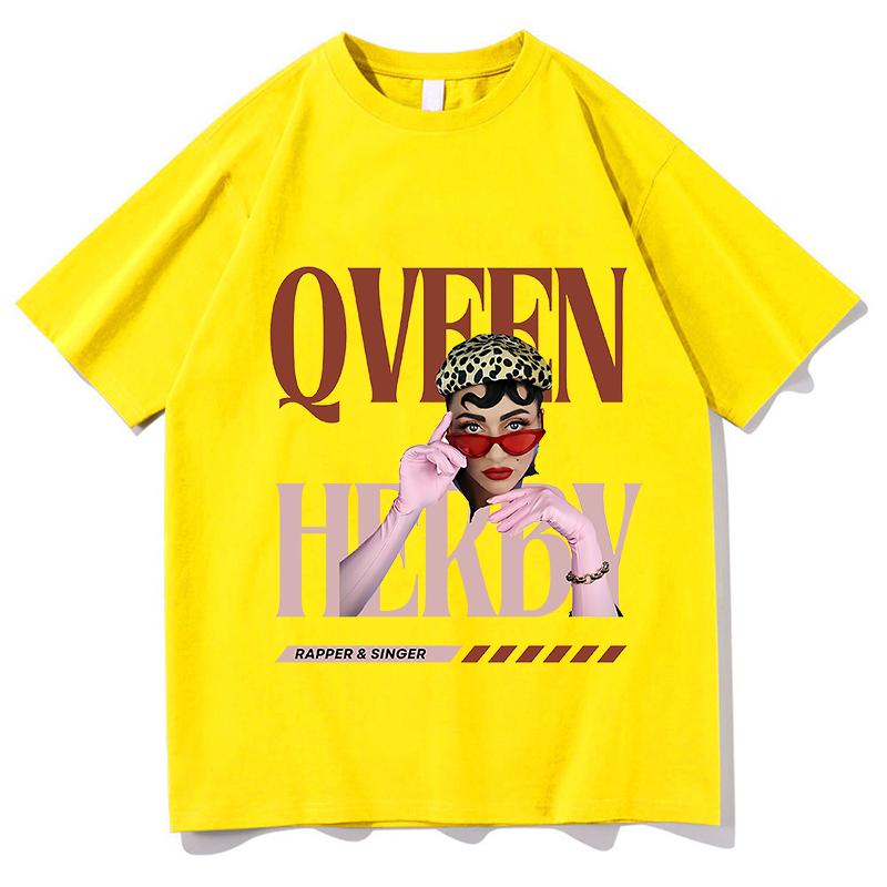 Qveen Herby Unisex T-Shirts Unisex Rundhals 100% Baumwolle Kurzarm Y2k 2026 Mode Beliebte T-Shirts Ästhetische Mode Streetwear Oberteile