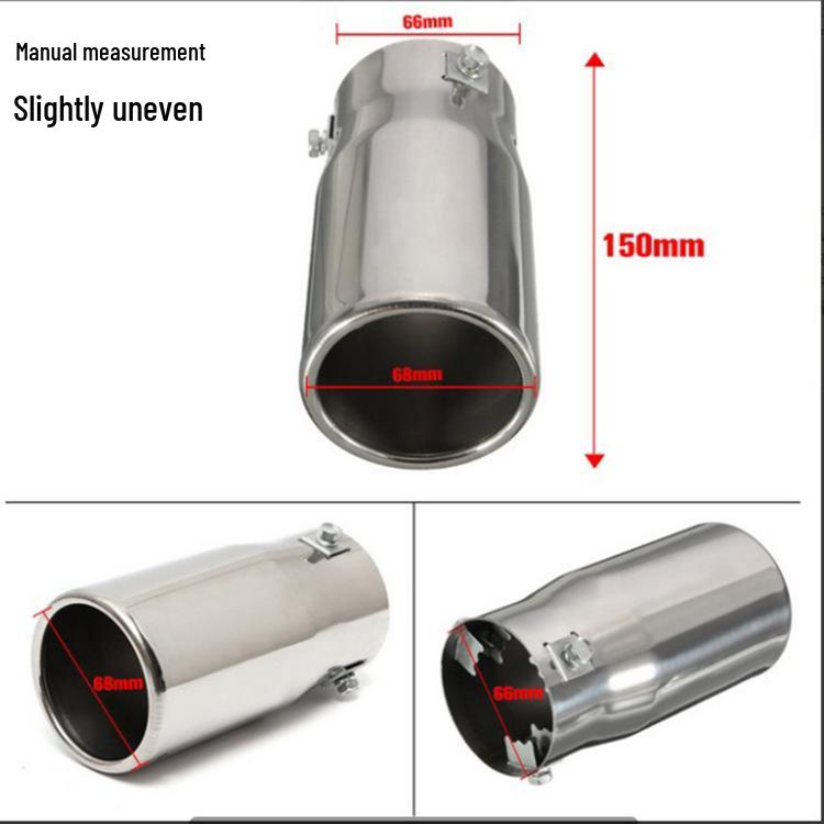 A6 Stainless Steel Slant Mouth Tailpipe Exhaust Decoration