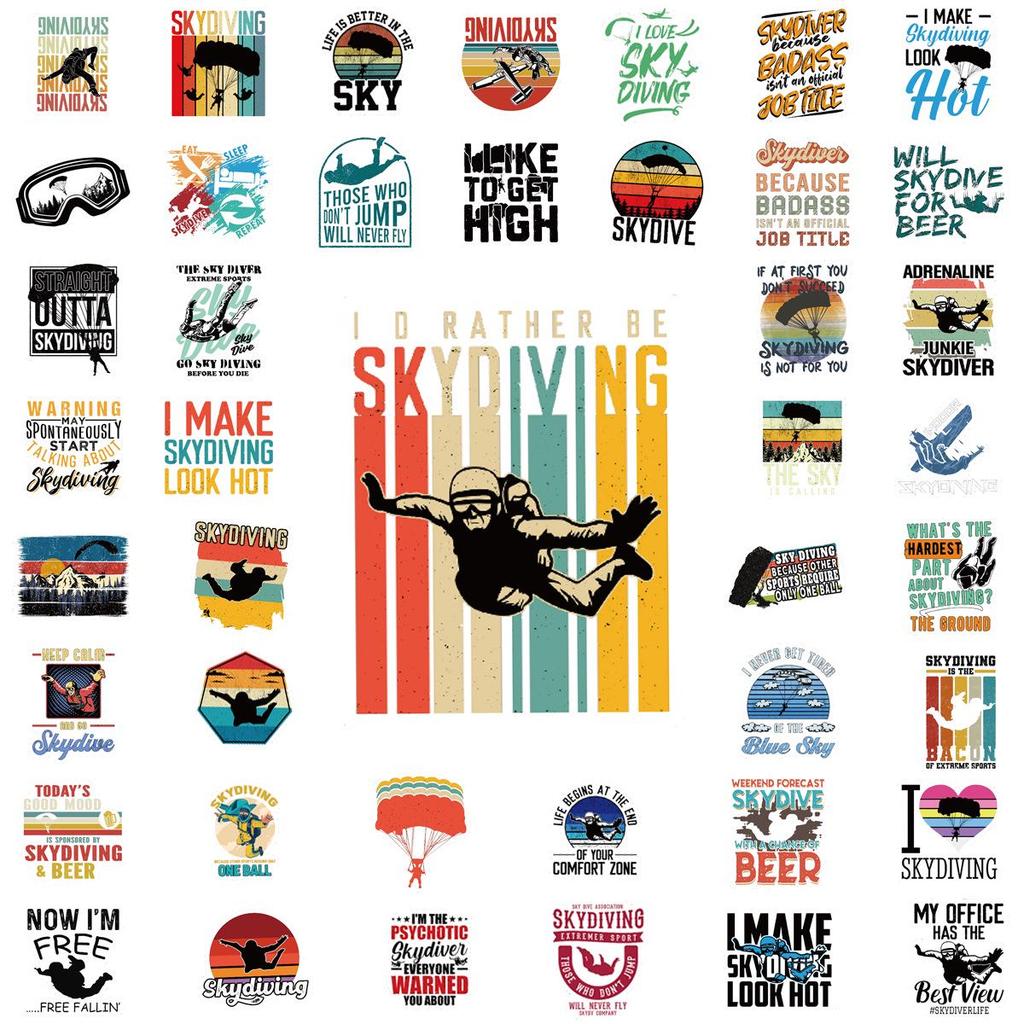 52PCS Extreme Skydiving Retro Stickers for Phone Cases, Journals, Notebooks & Outdoor Sports Decor