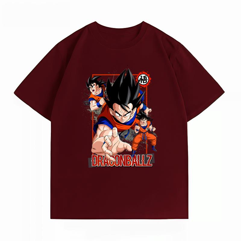Dragon Ball Z Goku Multiple Forms Print T-Shirt Casual Short Sleeve Cotton Anime Streetwear Unisex's T-Shirt