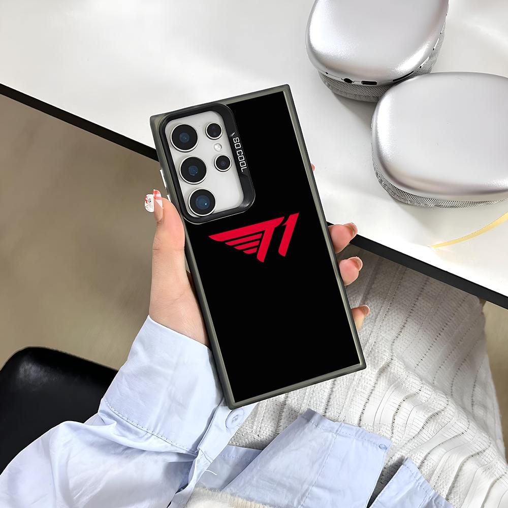 

SKT T1 ESports Phone Case For Samsung S25 S24 Ultra 23 Fe 22 Plus Galaxy A54 A55 A13 A15 A25 A34 Colored Silver Cover Samsung S22