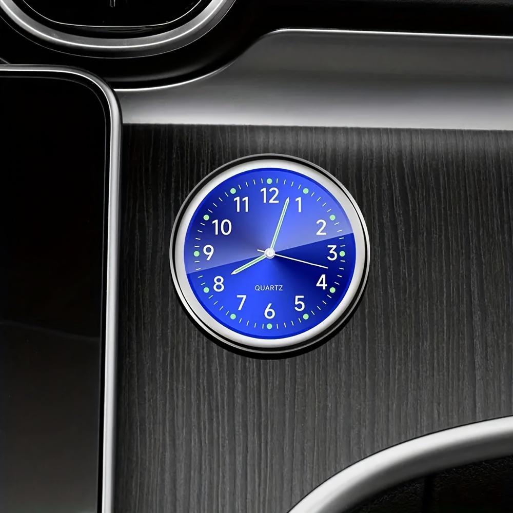 1 st Mini Blå Bilklocka Lyser Bilar Invändig Självhäftande Digital Klocka Bilprydnad 40 mm