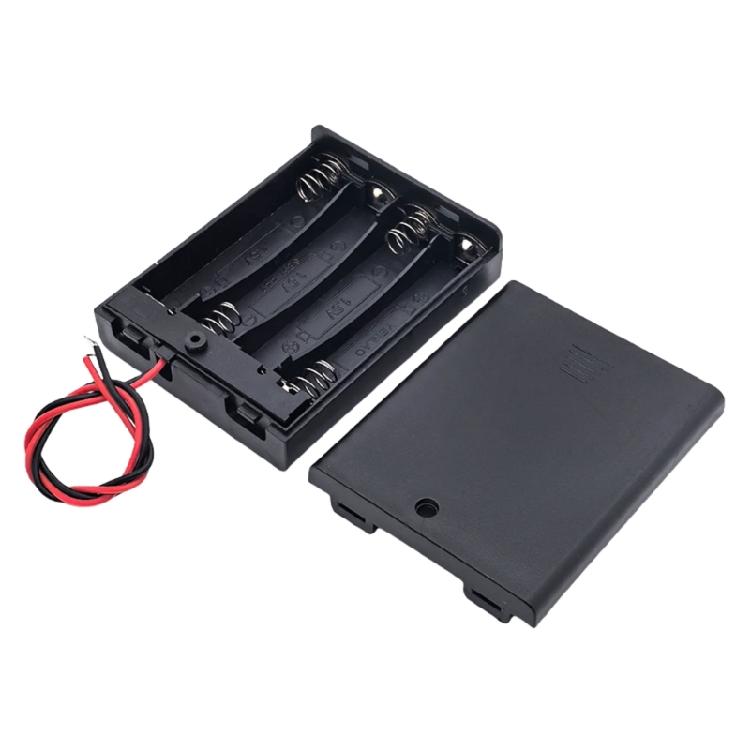

Spring Loaded 4 3A Battery Container Series Connection Design Includes Color Power Cable 1